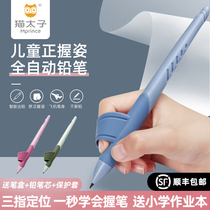 Cat Prince loves to hold corrective pen grip pen holder kindergarten pen posture pencil orthosis Primary School students first grade children beginner pen control training to learn to write pen soft silicone correction artifact