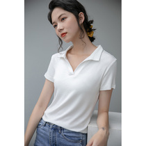 Casual Sports Polo Shirt Summer Slim Fit for morning run Breathable Quick Dry Short Sleeve White T-Shirt Woman Blouse 2022