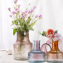 Large belly vase net red and transparent decoration creative ceramic upwind intoxicated wood Nordic water to raise small mouth table