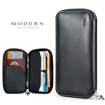 Modern passport bag multi-function wallet travel storage ID bag ticket holder cowhide bag