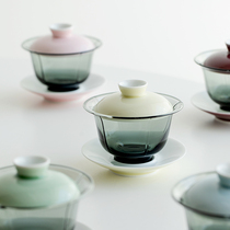 Tutor Glass Cover Bowl Tea Cup Single Triple Foam Tea Bowl with lid Home Large Number Thickening Transparent heat and not hot