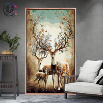 diy digital oil color painting Nordic style hand-painted living room landscape deer painting hand-filled oil painting decorative painting