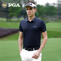 US PGA new golf clothing mens short-sleeved t-shirt moisture absorption quick-drying mens clothes