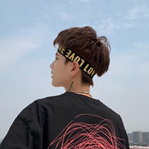  Street hip-hop hip-hop sports sweat-absorbing mens headband retro style simple Korean version of the wild basketball fitness forehead hairband
