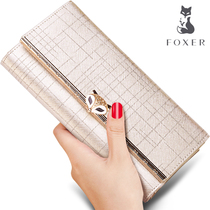 Golden Fox 2021 Wallet Womens Long Zipper Clips Korean Large Capacity Leather Clip Womens Handbag