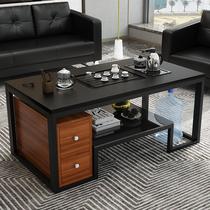 Stainless steel fire burning stone tea tea tea tea set integrated office Gongfu tea table Home small tea table brief modern