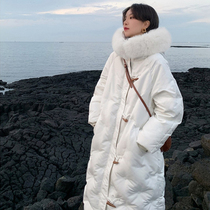 Pregnant women down jacket Winter late pregnancy white duck down Korean version a word version loose light and medium-long winter coat female