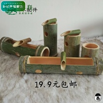 Mao bamboo flowing water accessories fish tank filter living room bamboo tube water device bamboo Zhaocai flowing water decoration crafts