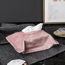 Nordic ins embroidery tissue box velvet tissue bag household cloth bag car Tissue Bag car tissue paper box