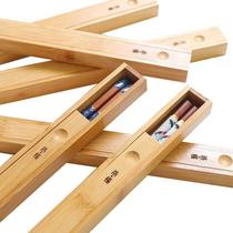 Simple sub-Spoon box to put chopsticks travel portable students solid wood chopsticks home quick storage creative tableware dustproof