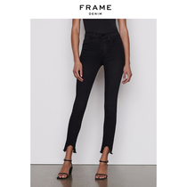 FRAME DENIM womens high waist skinny jeans high elastic black jeans small ears 2021 Womens