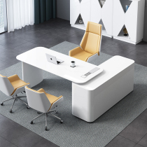 Fashion manager desk white paint boss table simple modern household desk table and chair combination office furniture