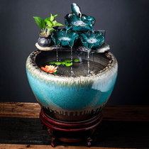 Jingdezhen ceramic water tank circulating water wealth ornaments living room landing large-scale landscaping goldfish basin turtle tank