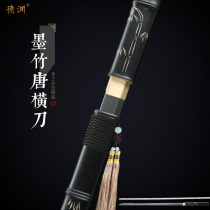 Dragon Springs Deyon Sword Ink Bamboo Tang Cross Knife High Raping Steel Integrated Vegetarian Knife Sword Long style Tangsword cold weapon unopened blade