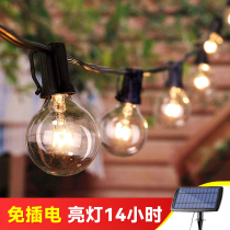 Solar Bulb Outdoor Waterproof Courtyard lamp Home Balcony Decorative Lights String Arrangement Sky Black Automatic Light Night Light