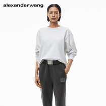ALEXANDER WANG Alex King men and women with neutral high twist cotton T-shirt light flower Gray