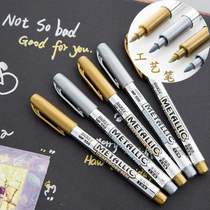  New ins paint pen gold silver marker pen black cardboard greeting card pen oily non-fading large head pen signature