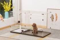 Dog cage Indoor medium-sized with toilet Bold pet fence Double room isolation door Teddy small dog home villa