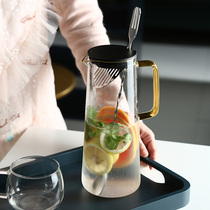 Glass cold water kettle Put fridge cool kettle Home High temperature resistant Large capacity Nordic Idea hammer Kettle Ice Kettle