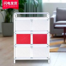 Cupboard kitchen cabinet simple assembly multifunctional small cabinet aluminum alloy household modern simple bowl dish anti cockroach