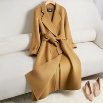 Humped double cashmere coat woman long knee 2022 new high - end anti - season wool coat ZF