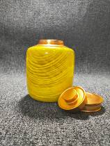Jinsinan tea pot big Ye Nan solid wood tea box tea pot copper lid sealed storage pot Puer storage tea can tea set