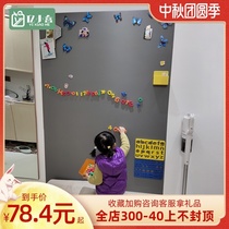 Yi small box double-layer Magnetic blackboard wall stickers home childrens room creative decoration baby dust-free graffiti wall film teaching training environmental protection self-adhesive Magnetic blackboard rewritable to remove painting wall stickers