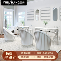 Modern simple Japanese nail table and chair set Net red shop silver nail table Single double special double nail table