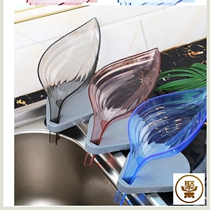 Drain soap box Household creative leaf soap holder Bathroom suction cup soap box Toilet soap shelf