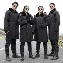 Shield Lang Jun Cotton Coat Men Thickened long Tohoku Security Winter Cotton Large clothes Womens labor Insurance Heavy anti-winter clothing