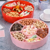 Creative grid wedding home candy plate plastic candy box living room tea table New Year snacks melon seeds dried fruit plate