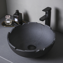 Black counter basin personalized creative art basin industrial wind ceramic wash basin household wash basin balcony sink pan