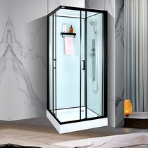 Integral shower room with steam enclosed square household bathroom integrated toilet glass sliding door partition
