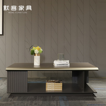 Modern light lavish new aluminum alloy side sofa assorted long tea table party tea table Presidents office tea table