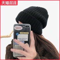 Huge version of Big Head wool hat female autumn and winter face small big head circumference thick wool knitting hat large pile pile