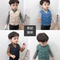 Boy autumn winter cotton vest 2021 new children thick cotton padded baby vest small children Foreign style horse clip tide