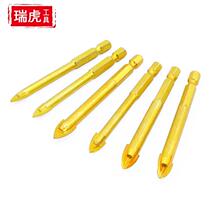  Hexagonal handle Woodworking ceramic reaming drill bit Hole opener Cement wall drill Glass drill bit Alloy triangle drill drilling