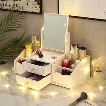 Cosmetic Storage Cartridges Mirror Integral drawer Jewellery Skin-care Products Lipstick Red Tabletop Finishing large storage box