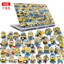 50 cartoon yellow graffiti stickers water Cup laptop skateboard trolley case decoration waterproof sticker