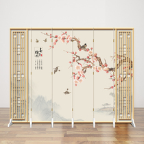 Chinese flowers and birds modern screen partition wall living room home office folding mobile entrance double-sided folding screen