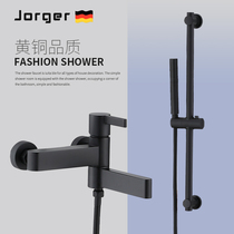 Germany jorger all copper bathroom cylinder side bathtub faucet toilet simple shower shower mixing valve Black