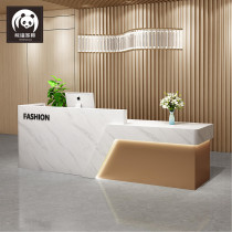 Company front desk Reception desk Gas hotel light luxury beauty salon Stainless steel bar sales department Paint cashier table