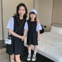 Pro-daughter dress Mothers dress net red Lions dress Summer 2022 new female baby pure cotton foreign air Middle children princess dress