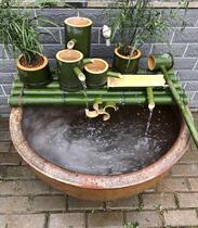 Rockery bamboo fish tank filter garden bamboo Row outdoor accessories landscape fish pond decoration landscaping ornaments flowing water