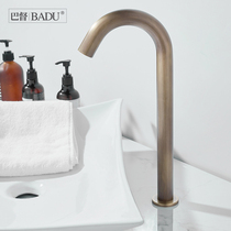 Batu automatic infrared hotel hand washing machine antique all copper heared table basin intelligent induction faucet