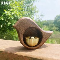 Small round egg doorbell bird bell wind bell Japanese-style door opening reminder bell modern solid wood pendant gift