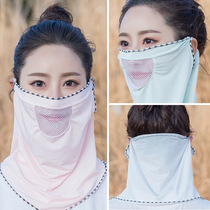 For summer hot-selling explosive sunscreen mask female ice mesh cloth riding anti-ultraviolet hanging ear sunscreen mask