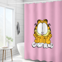 Cartoon shower curtain Bathroom free hole waterproof thickened shower block curtain Toilet door curtain Bathroom partition curtain