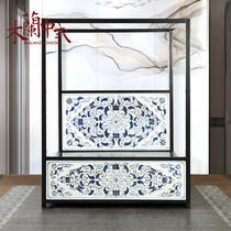 New Chinese painted frame bed solid wood retro homestay furniture custom retro old bedroom double bed wedding bed