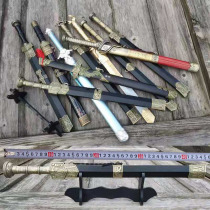Short sword stainless steel edged sword Xiaoqin sword Han sword decoration pendulum piece film and TV Baojian sword collection on-board cold weapon unopened blade